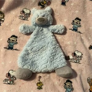 Demdaco Baby Blue Bear Security Plush Soft Lovey Rattle Stitched Eyes 14”
